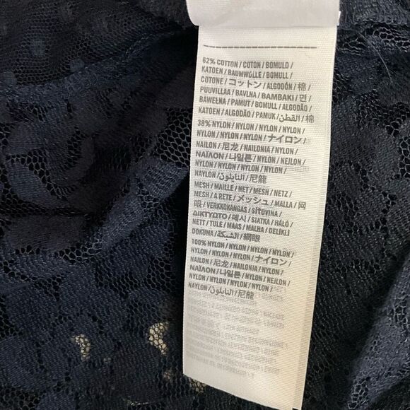 Brand New Hollister Women's XS Black Lace 3/4 Sleeve Shirt Top Sheer - Picture 14 of 16